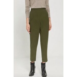 NWT Frank And Oak Eleanor Slim Fit High Rise Trousers Dark Olive Green Size 4